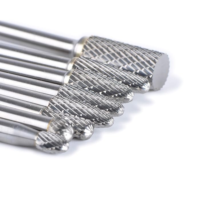 Buy SpeTool Carbide Rotary Burr Set 8Pcs Double Cut 1/4In Shank Die
