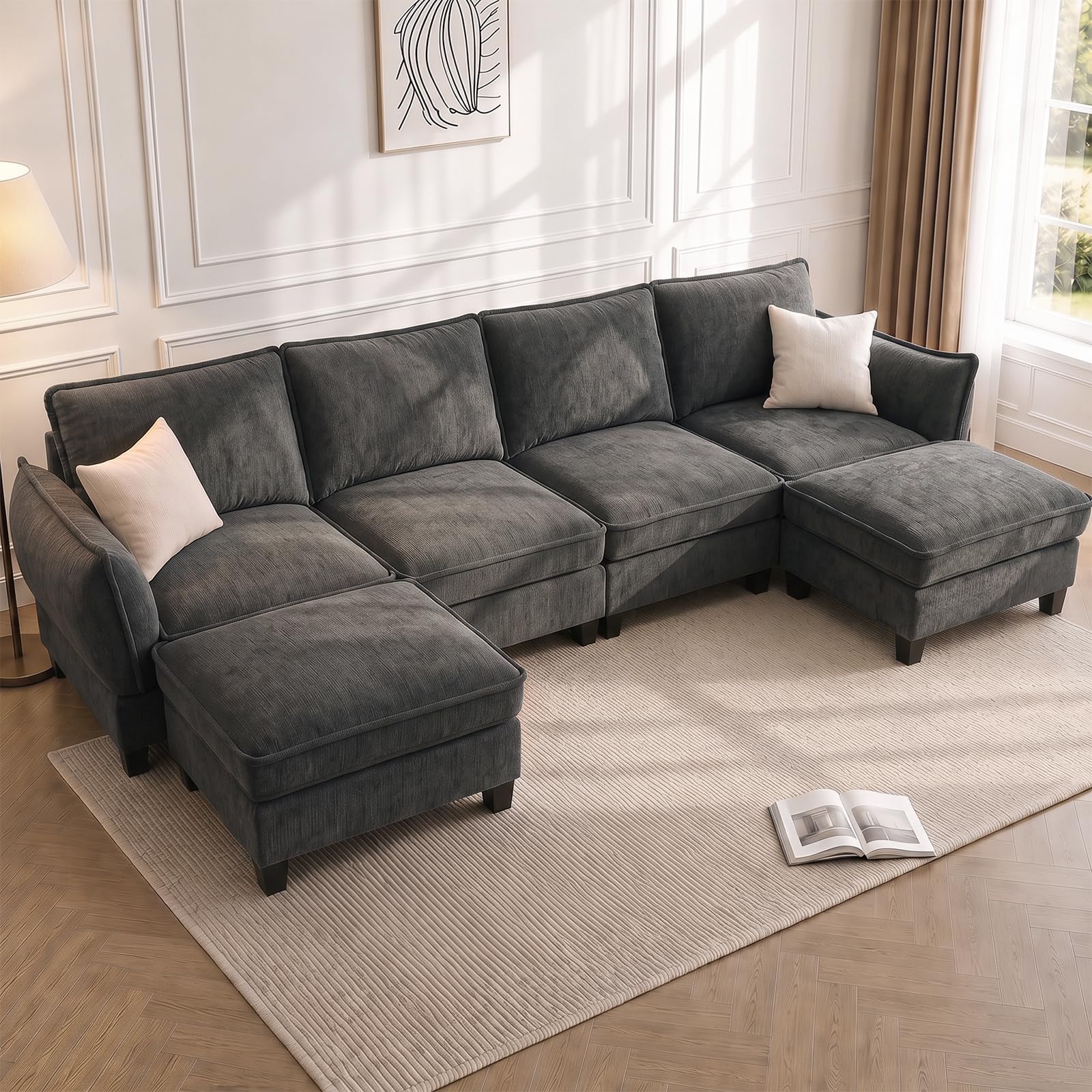 Modular Sectional Couches for Living Room , 134" U Shaped Couch Sofa