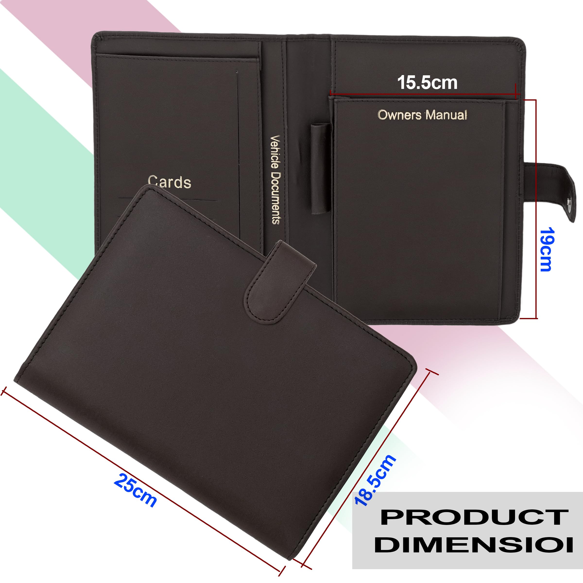 Storite Car Document Holder Owner Manual (Dark Brown) 3