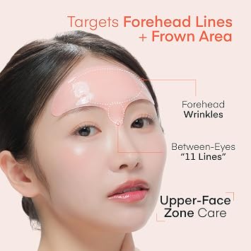 TEREZ & HONOR Retinol PDRN Forehead Wrinkle Patches - Korean Hydrogel Mask for Forehead & Between Eyes, Smooths Fine Lines, Firms & Hydrates with Collagen, Peptide, Fragrance-Free, 7 Sheets