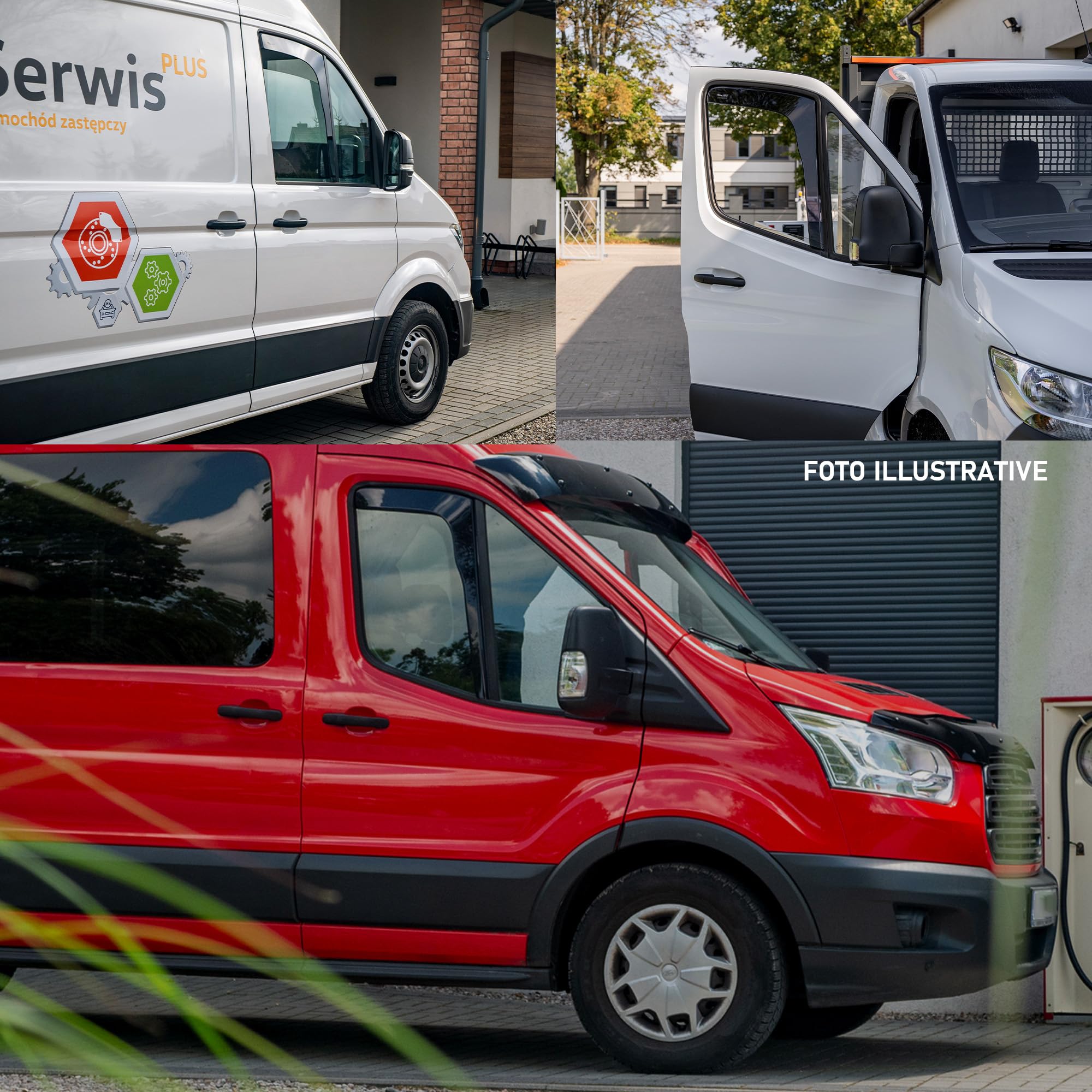 HEKO - Compatibile con Fiat Ducato 2006+ Deflettori per Vetri Laterali; Anteriori; Due pezzi; Deflettori d’Aria Antipioggia, Antiturbo, Oscurati, Aerodinamici; Installazione Rapida e Semplice