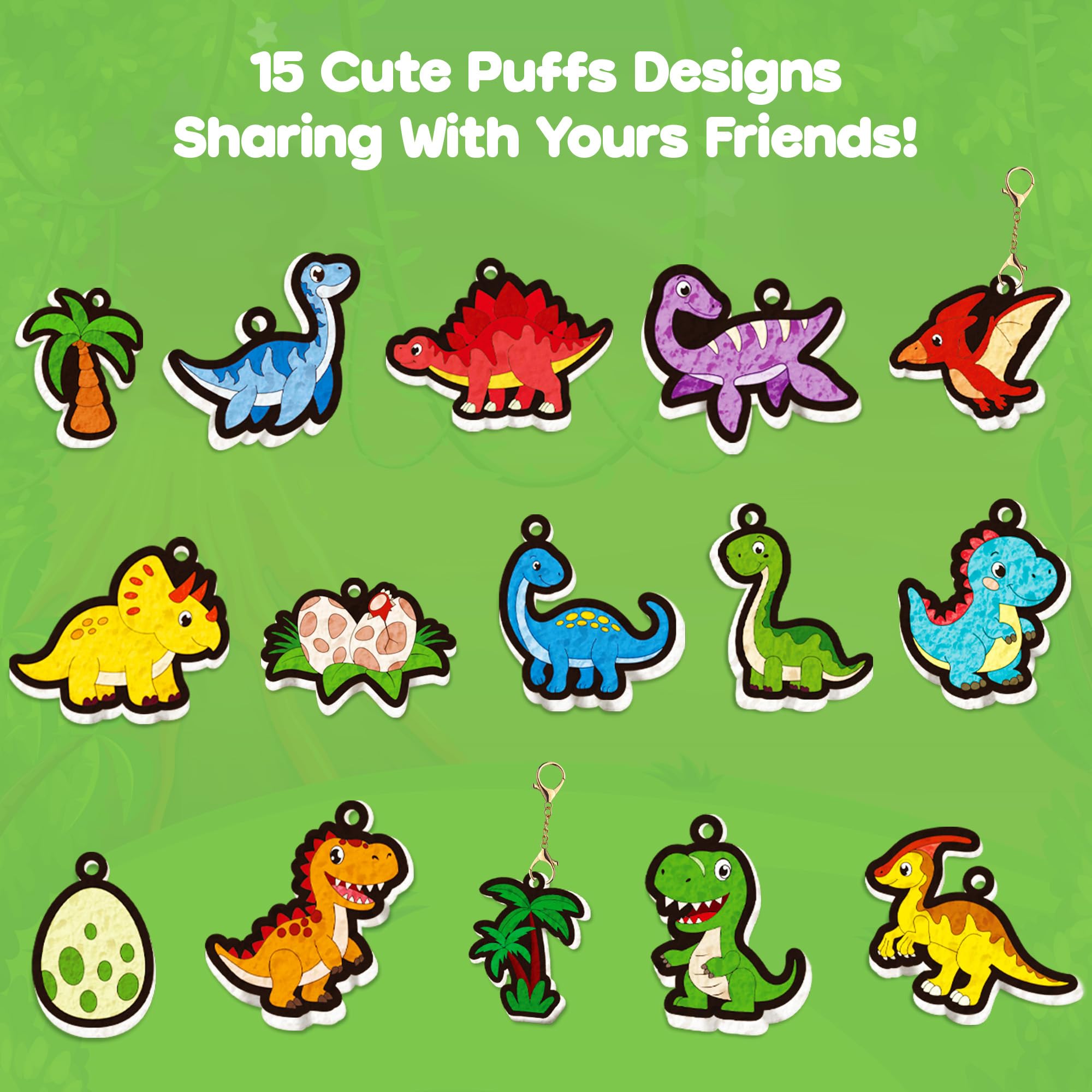 ZIZZ Aqua Puffs 3D-Kunst-Set, Dinosaurier-Aqua-Puffs, magisches Malset, schmutzfreies Malen nach Zahlen, Basteln für Kinder, DIY-Kunsthandwerk, Geburtstag, Weihnachten, Ostern, Geschenke für Jungen