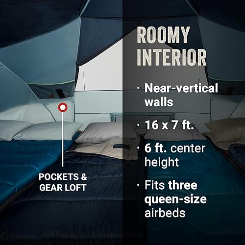 Miniatura 2 de Coleman Skydome XL Large Family Tent with 5 Minute Setup, Weatherproof 812 Person Tent with Rainfly & Carry Bag, Fits Multiple Queen Airbeds, Made