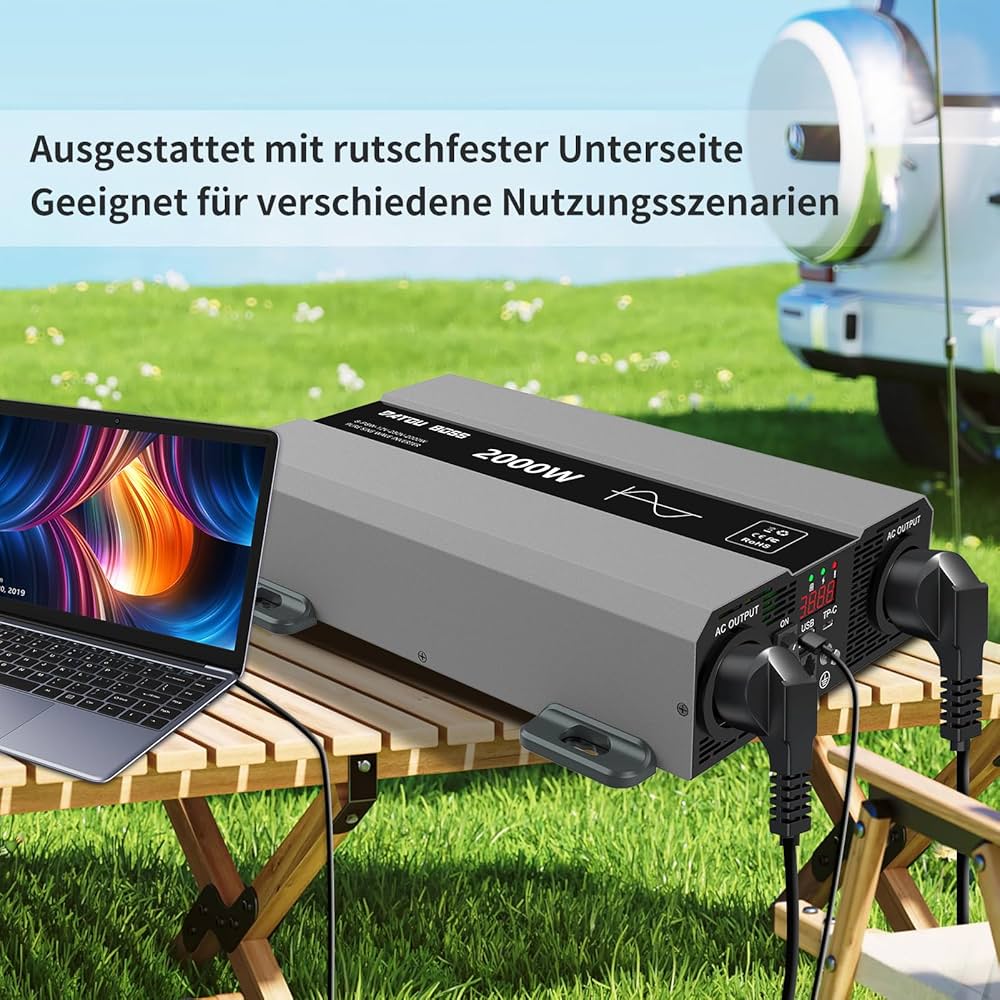 Onduleur DATOUBOSS 2000W - Convertisseur 12V To 230V Sinus Pur | Pour Camping-Car, Voiture