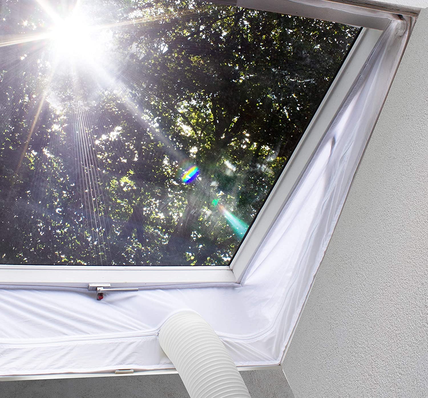 SUNTEC Air-Block-Klima Sail Zubehör-Set für mobile Klimageräte Fensterabdichtung Reißverschluss-Öffnung