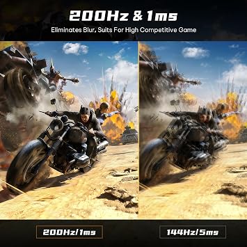 Great voell 24 Inch 200Hz Curved Gaming Monitor, 1ms MPRT Fast VA Computer Display, FHD 1920x1080P, AMD FreeSync, Low Motion Blur, 98% sRGB HDR PC Monitor, Frameless Design, HDMI & DisplayPort, VESA