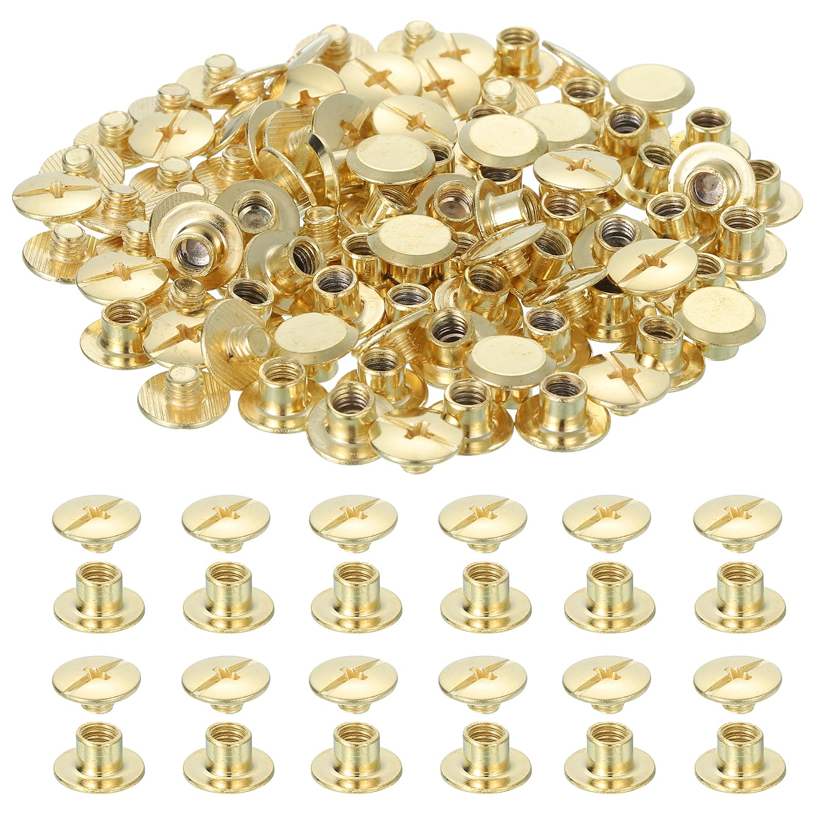 PATIKIL 7mm Chicago Screws Leather Rivets