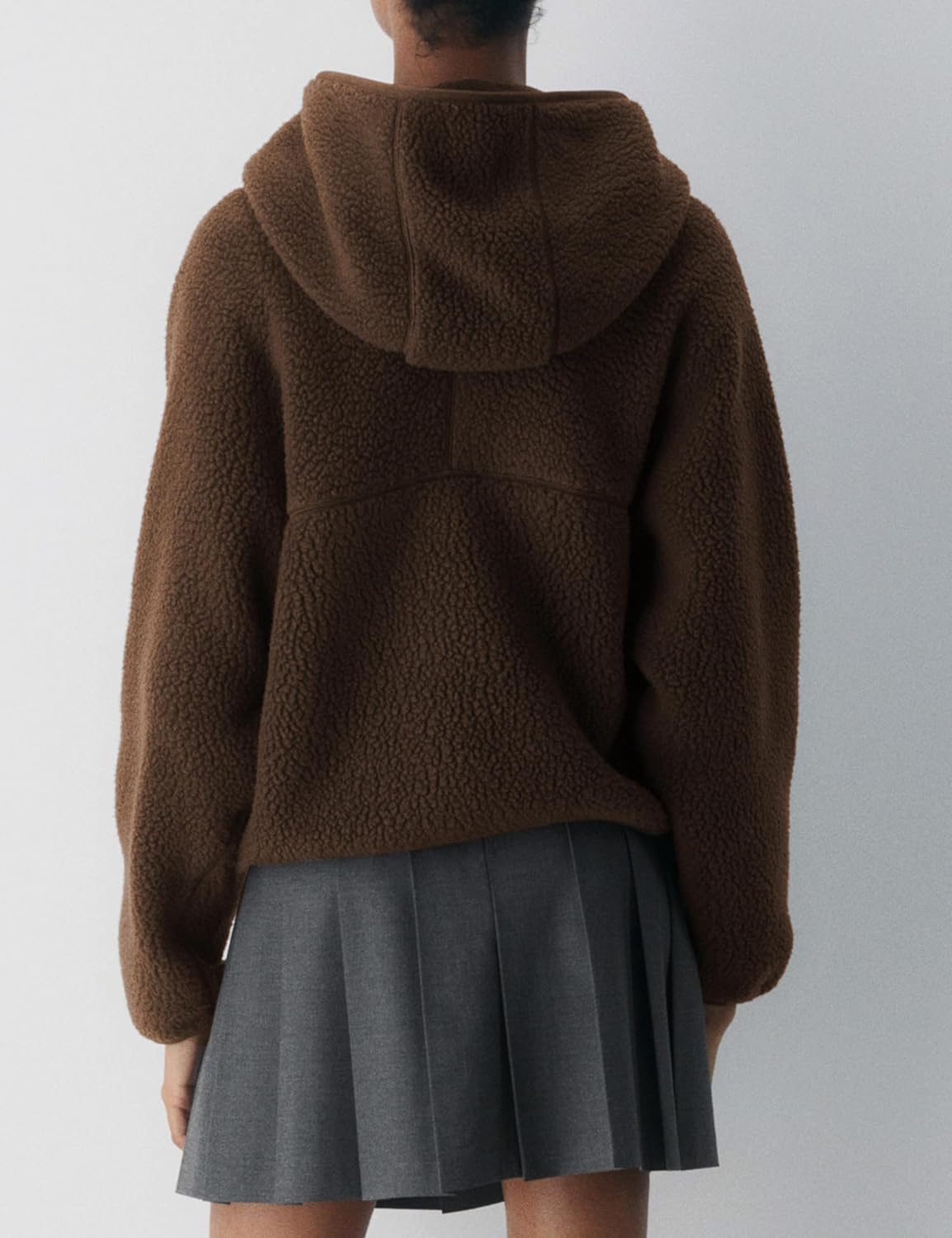 Dqbeng Womens Fleece Zip Up Hoodies Fuzzy Hooded Sherpa Jacket Coat Outerwear with Pockets - Image 5