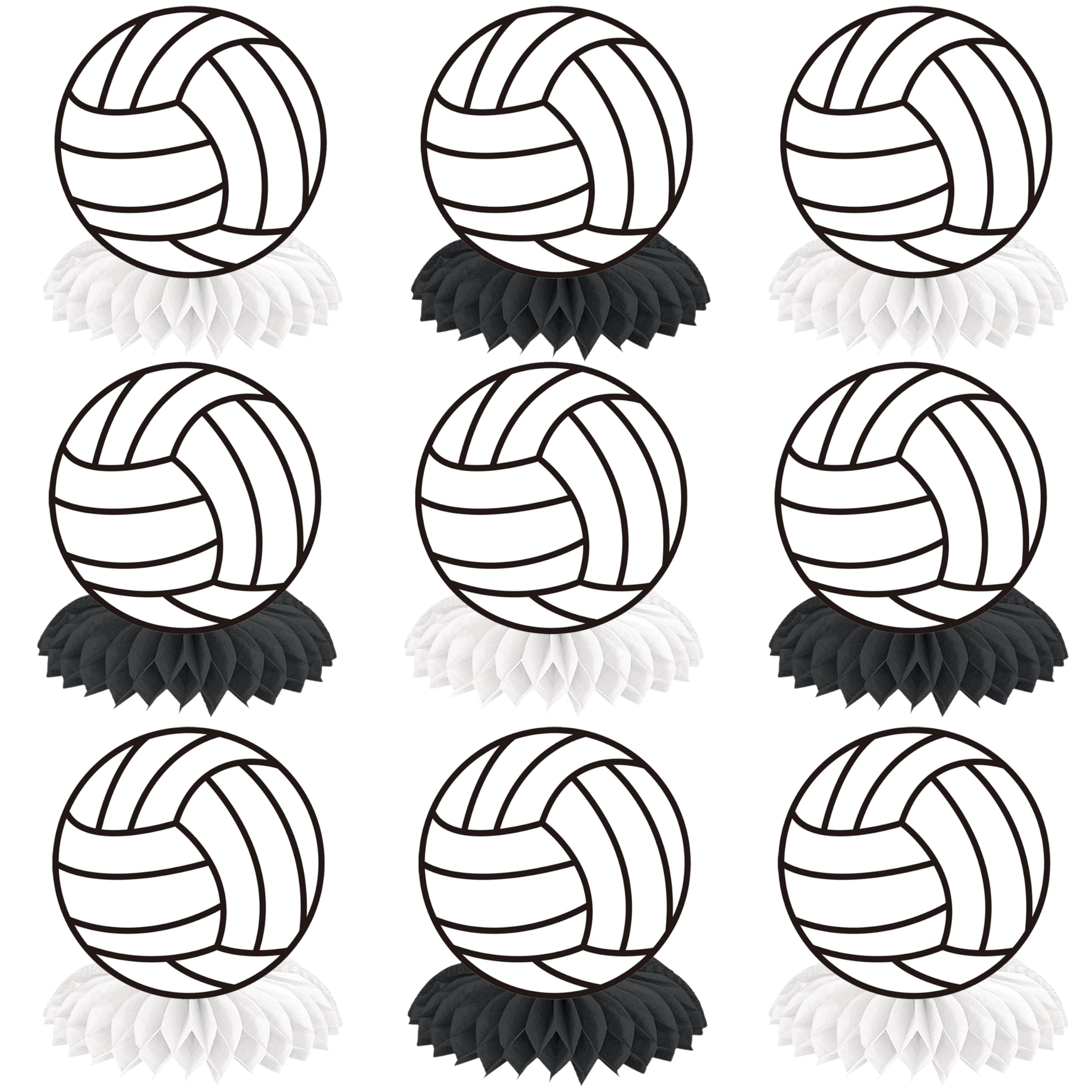 Photo 1 of 9pcs Volleyball Theme Honeycomb Centerpieces Volleyball Birthday Party Decorations for Table Volleyball Theme Centerpieces for Volleyball Player Birthday Party Sport Theme Party Supplies