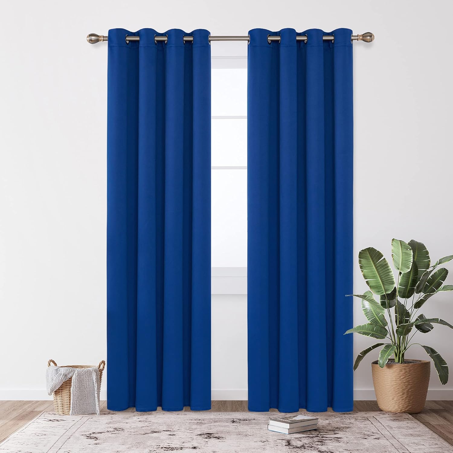 Deconovo Blackout Curtains Super Soft Bedroom Curtains Thermal Insulated Energy Saving Curtains for Kids Blue 46x84 Inch 2 Panels - Image 3