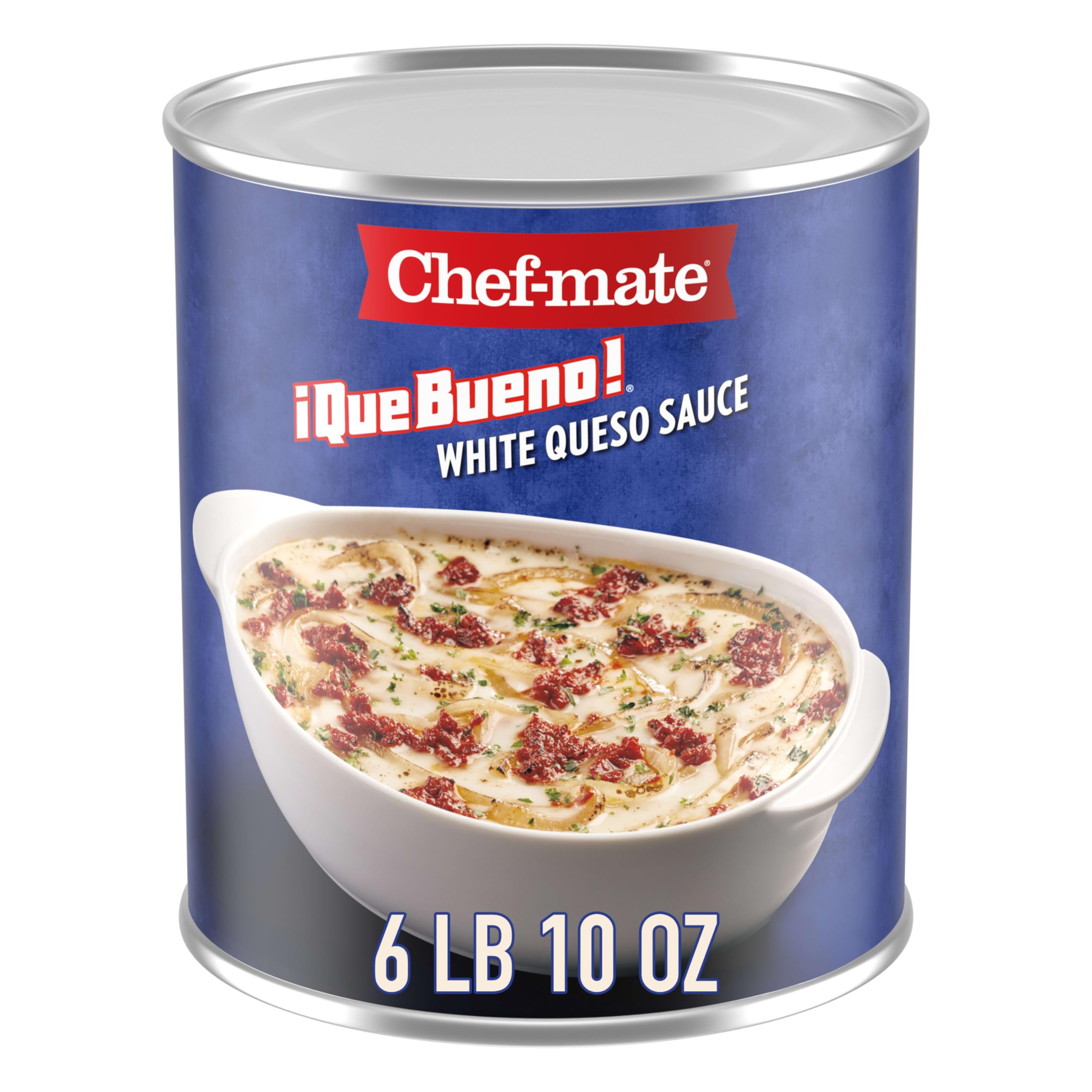 Que Bueno White Queso and Nacho Cheese Sauce, Canned Food, 6 lb. 10 oz (#10 Bulk Can)