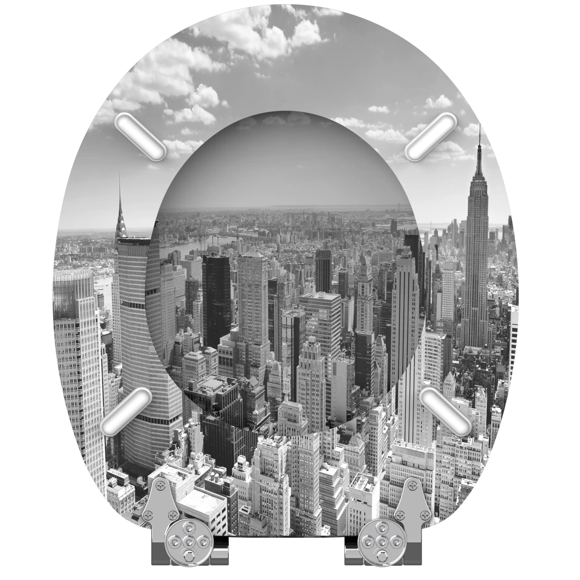 Sanilo Deska sedesowa wolnoopadająca, wiele nowych desek sedesowych do wyboru, łatwy montaż, stabilne zawiasy, Skyline New York