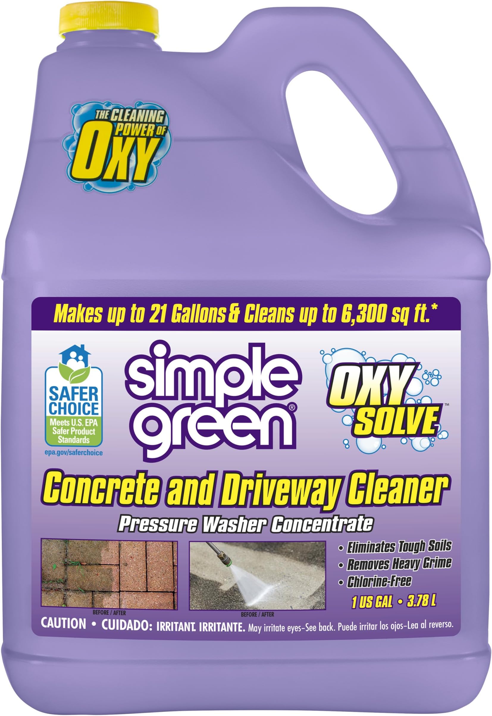Oxy Solve Concrete and Driveway Pressure Washer Cleaner, Purple, Unscented, 128 Fl.Oz