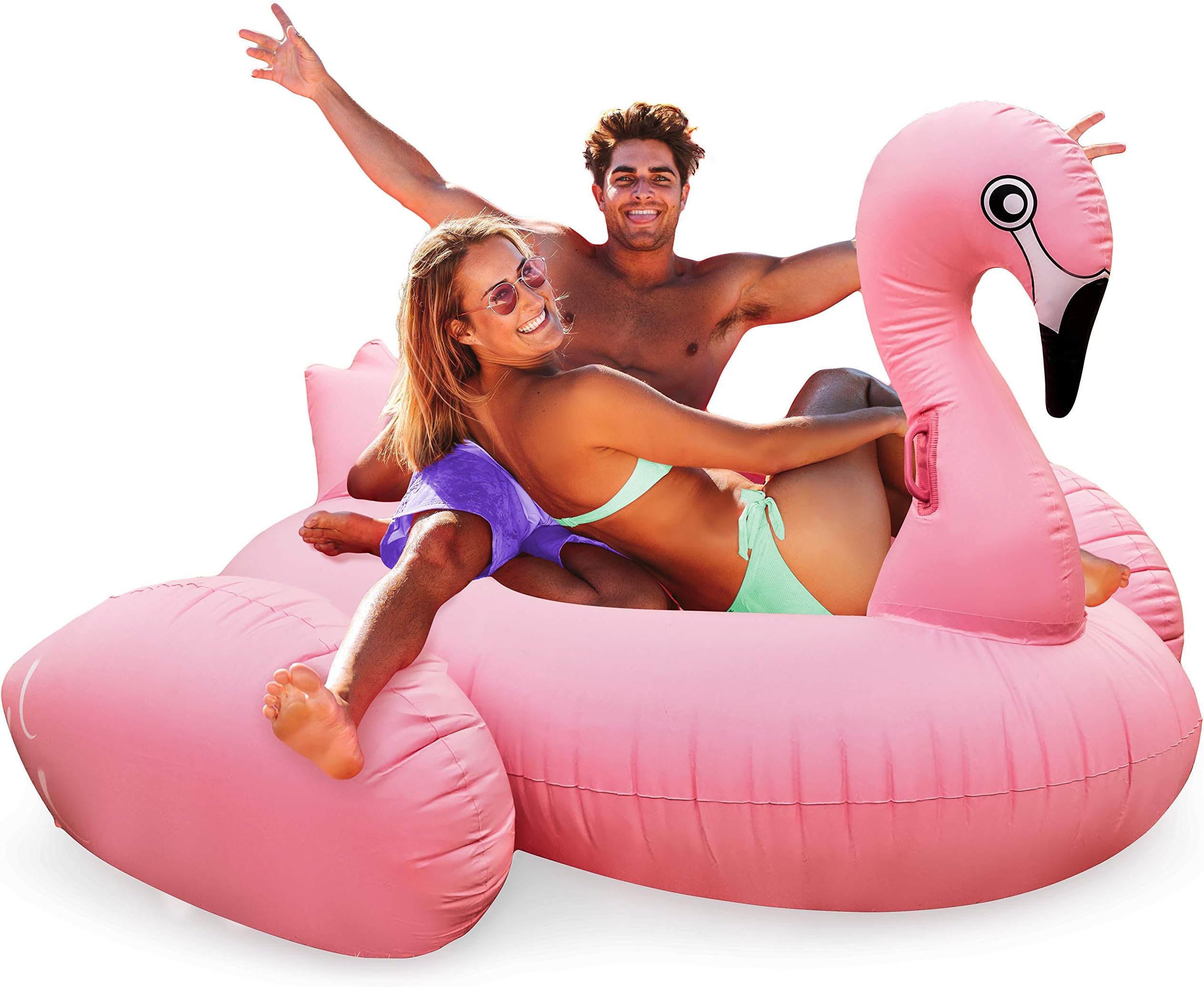 Koltose by Mash Giant Flamingo Pool Float, Huge Flamingo Swimming Pool Float for 2 Adults or 3 Kids with Handles, Lounger Styled Pool Raft Floatie for Pool Parties, Swimming Pool Accessories