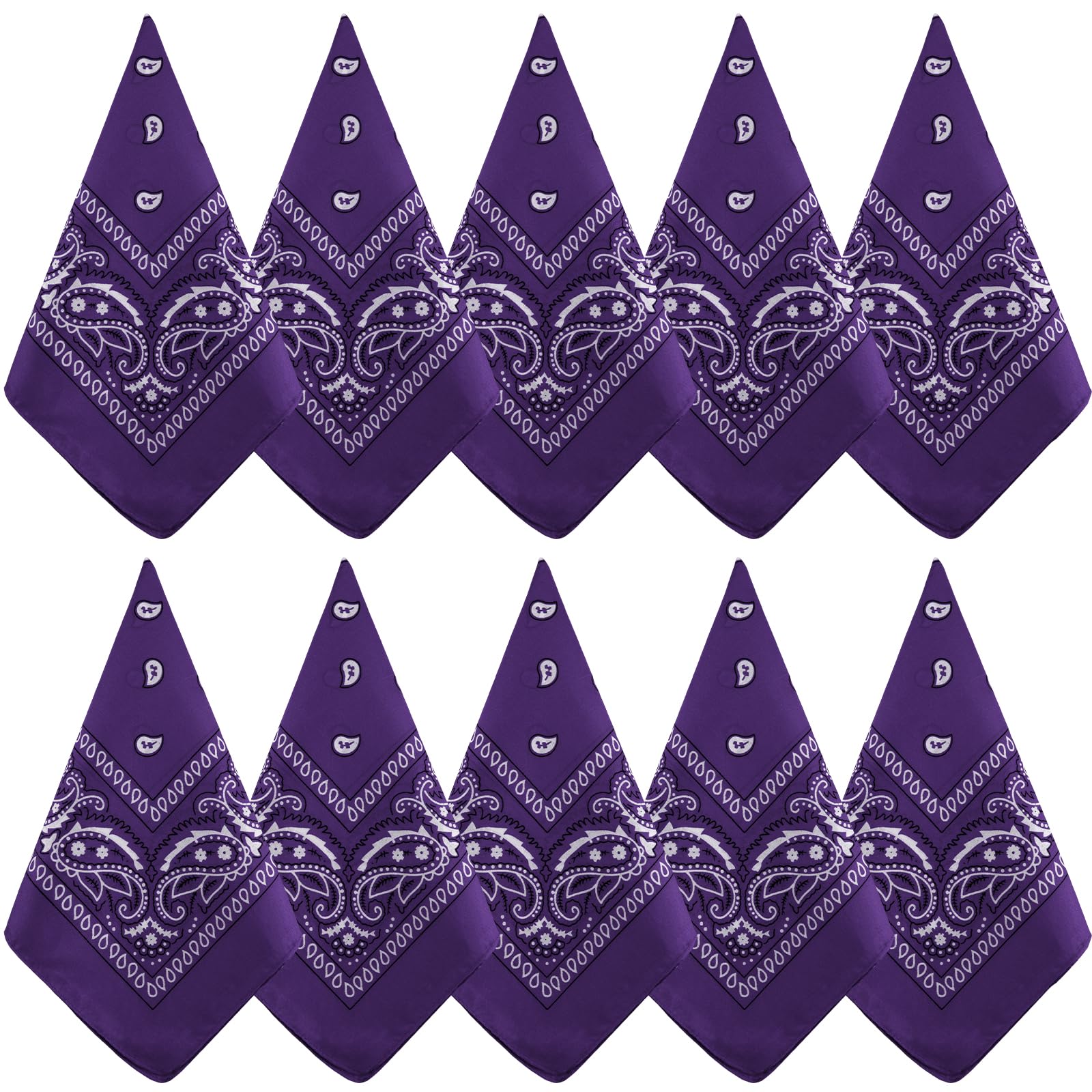 NACHLYNN 10/20pcs Paisley Bandanas Assorted Bandanas Cowboy Polyester Headbands Square Scarf Headwear