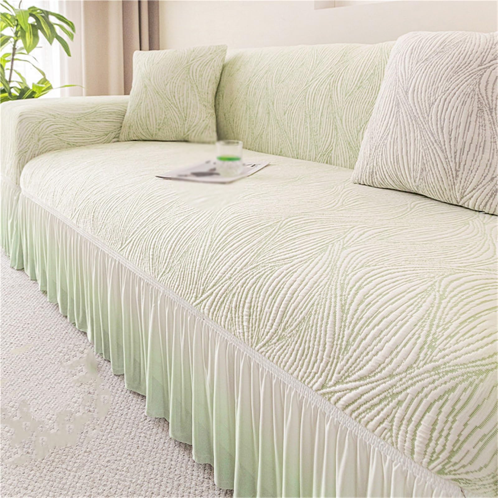 YAIUNHIQ 2026 New Full Coverage Summer Sofa Cover, Universal Non Slip Furniture Protector, Breathable All-inclusive Couch Slipcover(Green,190 * 230cm)