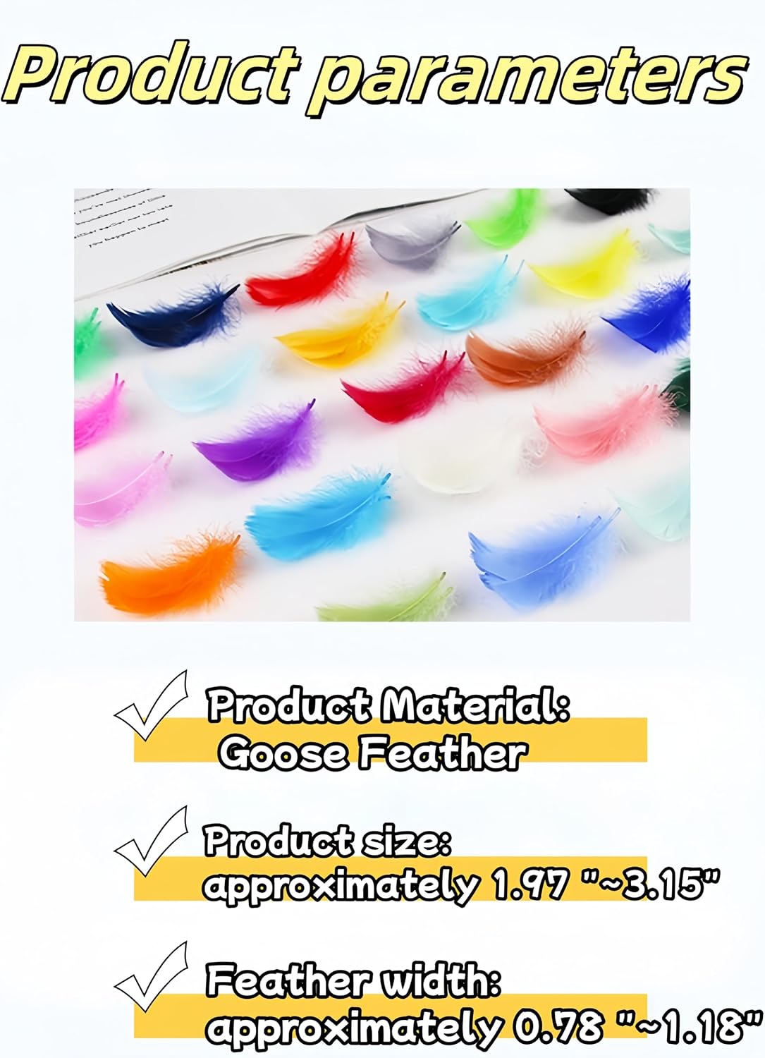Black Craft Rooster Feathers, 300Pcs
