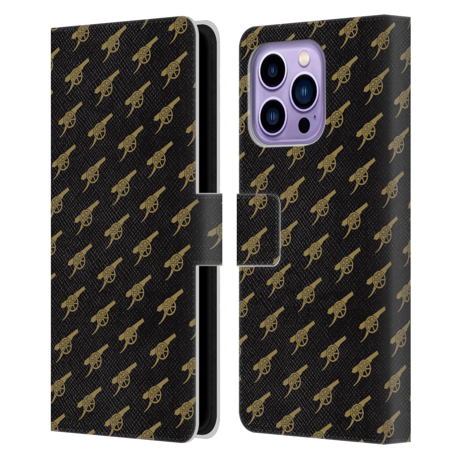 Head Case Designs Officially Licensed Arsenal FC Gunners Crest Patterns Leather Wallet Case Compatible With Apple iPhone 14 Pro Max โ image 1
