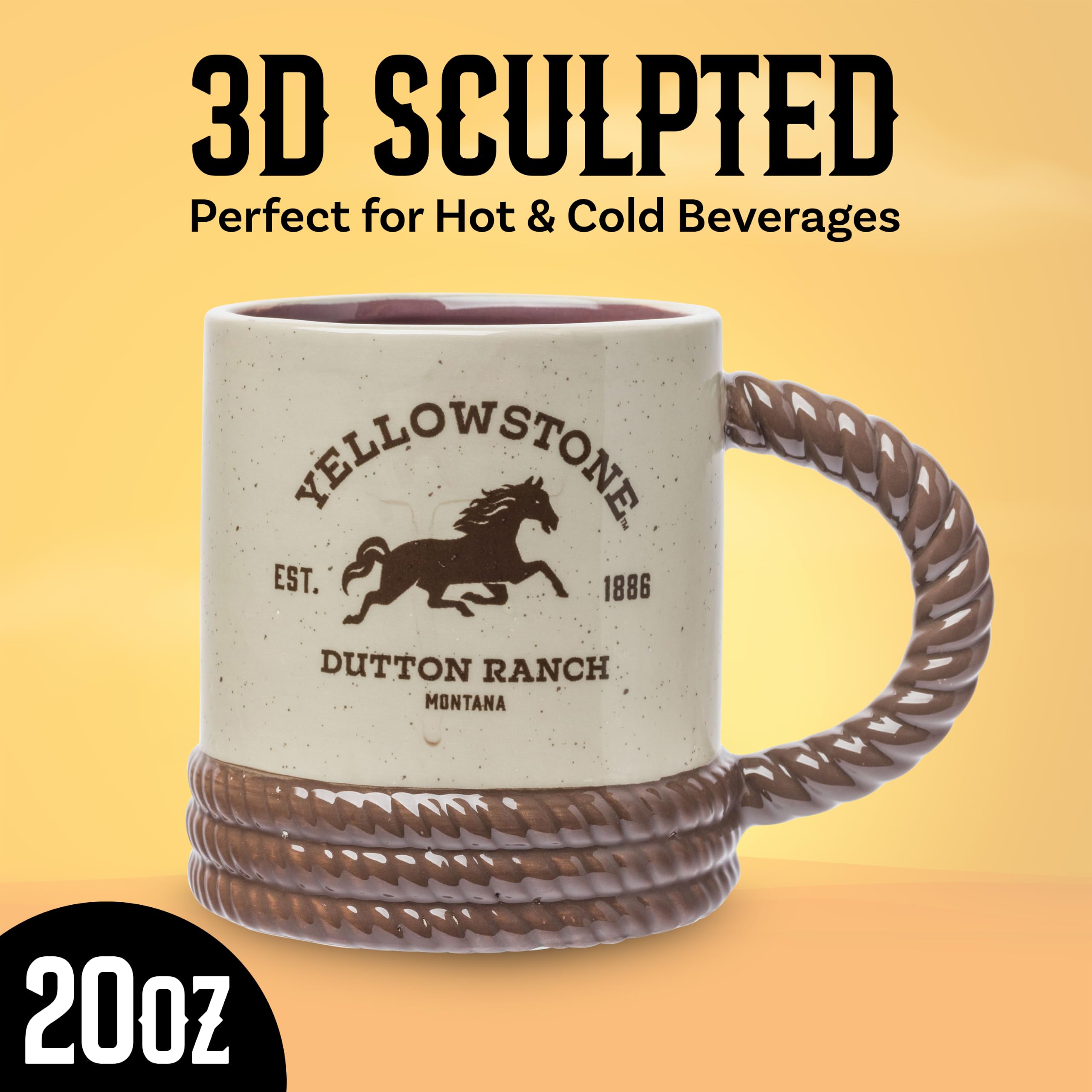 Silver Buffalo Yellowstone Keramiktasse mit Cowboystiefel, 3D-Form, 590 ml