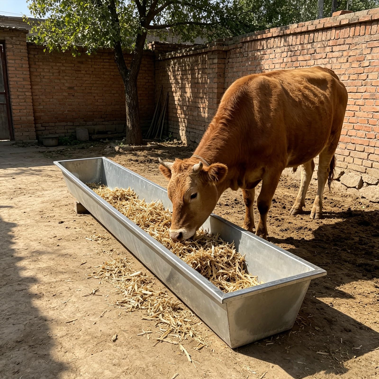 Mangiatoia di Grande capacità per capre/Alpaca/Cavalli/Pecore, L 85 120 160 CM, Sistema di Alimentazione per Fieno da pascolo, mangiatoie per pollame Facili da Pulire x L 60 cm (L 85cm(33 1/