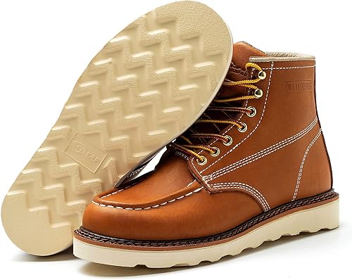 Miniatura 3 de Botas de trabajo para hombre, botas de trabajo para hombre, con cuña de 6 pulgadas, botas de trabajo de construcción impermeables