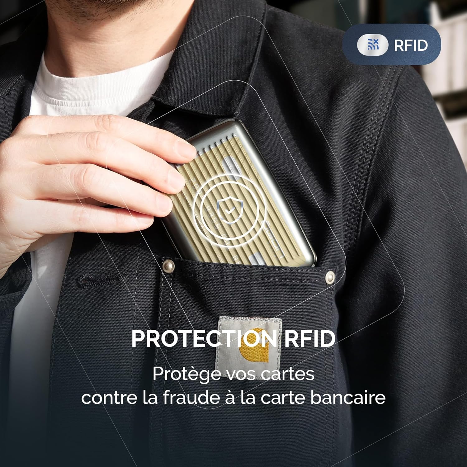 ÖGON -DESIGNS- Aluminum card holder with metal lock, RFID protection against fraud and demagnetization, compact wallet, Smart Case STOCKHOLM model (Aluminum Platinium) - Image 6