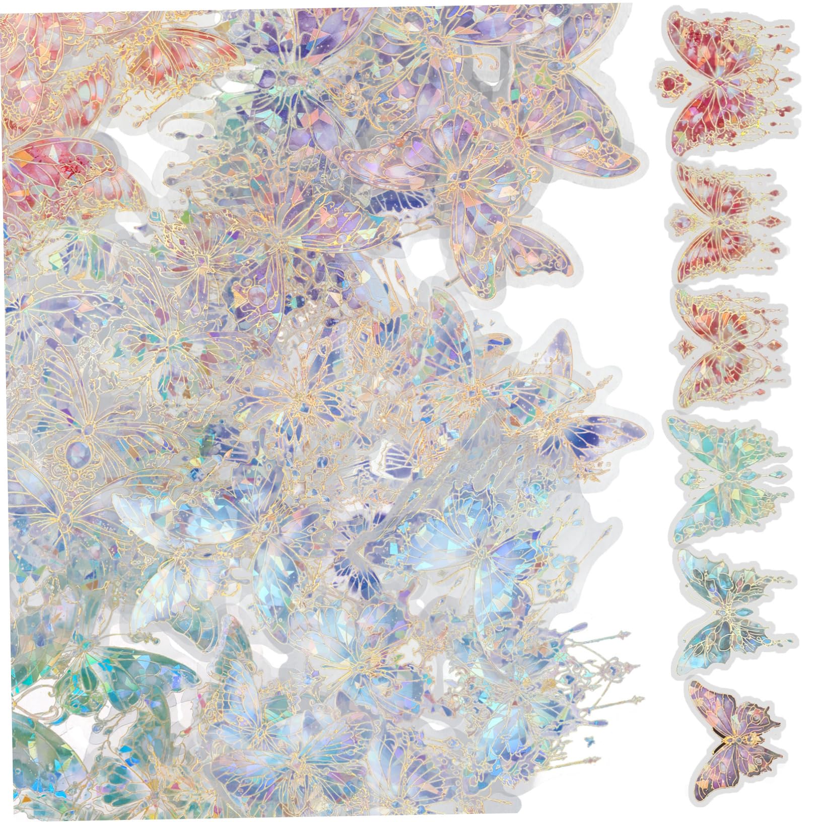 jojofuny 3 Ensembles Autocollants Holographiques Pour Scrapbook Matériel De Décoration Diy Avec Variés Pour Journaux Projets Créatifs Mixte 120 Pièces * 3