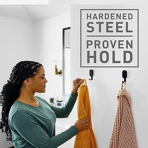 Miniatura 5 de 3M CLAW 2 ganchos negros para paneles de yeso de 15 libras y 2 colgadores de cuadros adicionales, solución de colgado para objetos pesados para