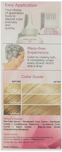 Miniatura 96 de L'Oreal Paris Excellence Triple Protection - Coloración permanente para el cabello, marrón oscuro [4] 1 unidad (paquete de 10 unidades)