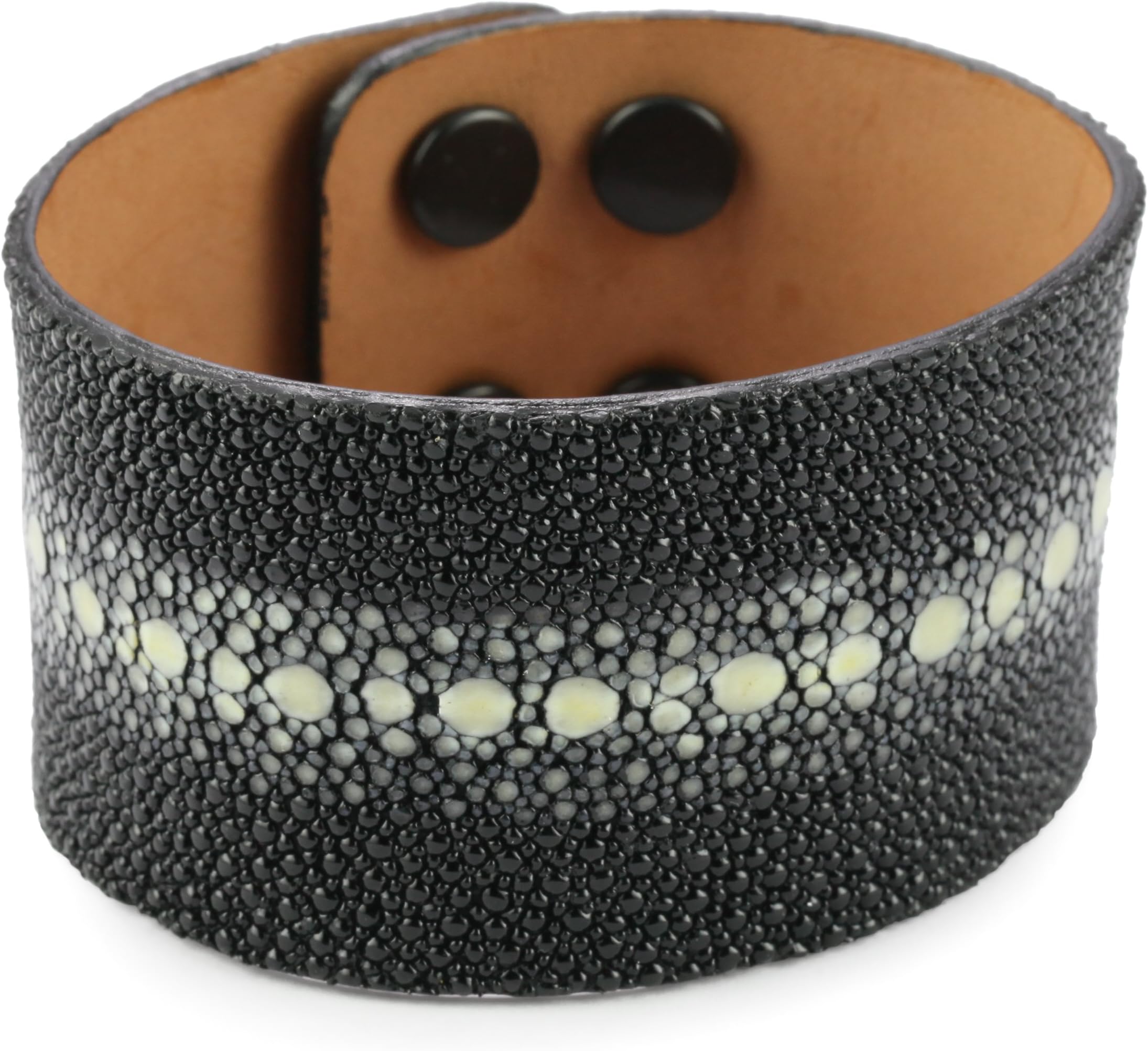 Leighelena "Mens" Multi-Spine Black Adjustable Snap Cuff Bracelet