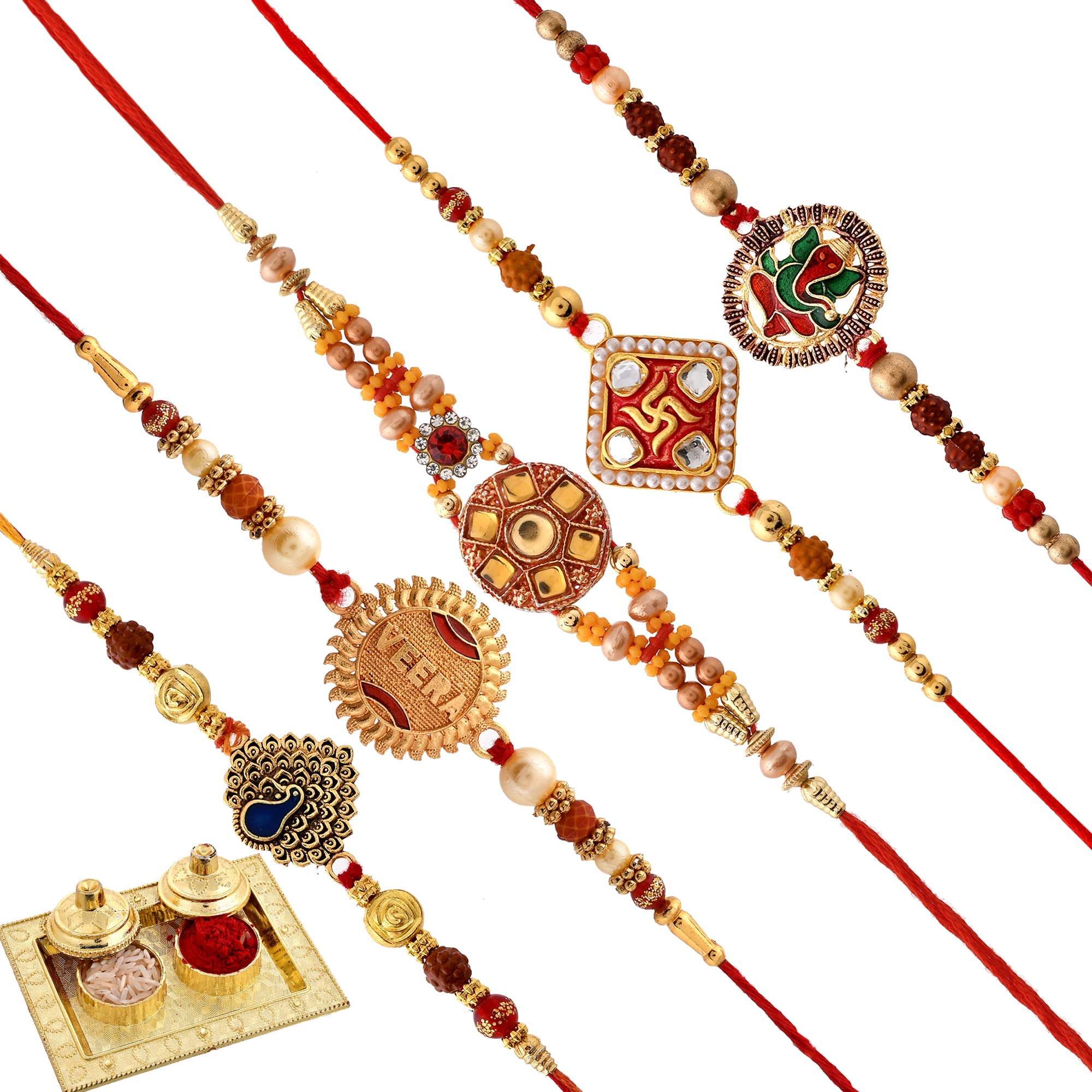 SHACHTRIA- Rakhi Multicolor Combo of 5 Beautiful Rakhi Set for Men with Roli Chawal Rakhi for Brother bhaiya bhabhi rakhi (B0C71LY9DH) Amazon Price History, Amazon Price Tracker