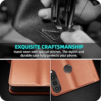 Mobile Phone Case for Huawei P30 Lite Premium PU Leather Wallet Card Slot Stand Function Protective Case Shockproof Flip Case with 1 Screen Protector Brown
