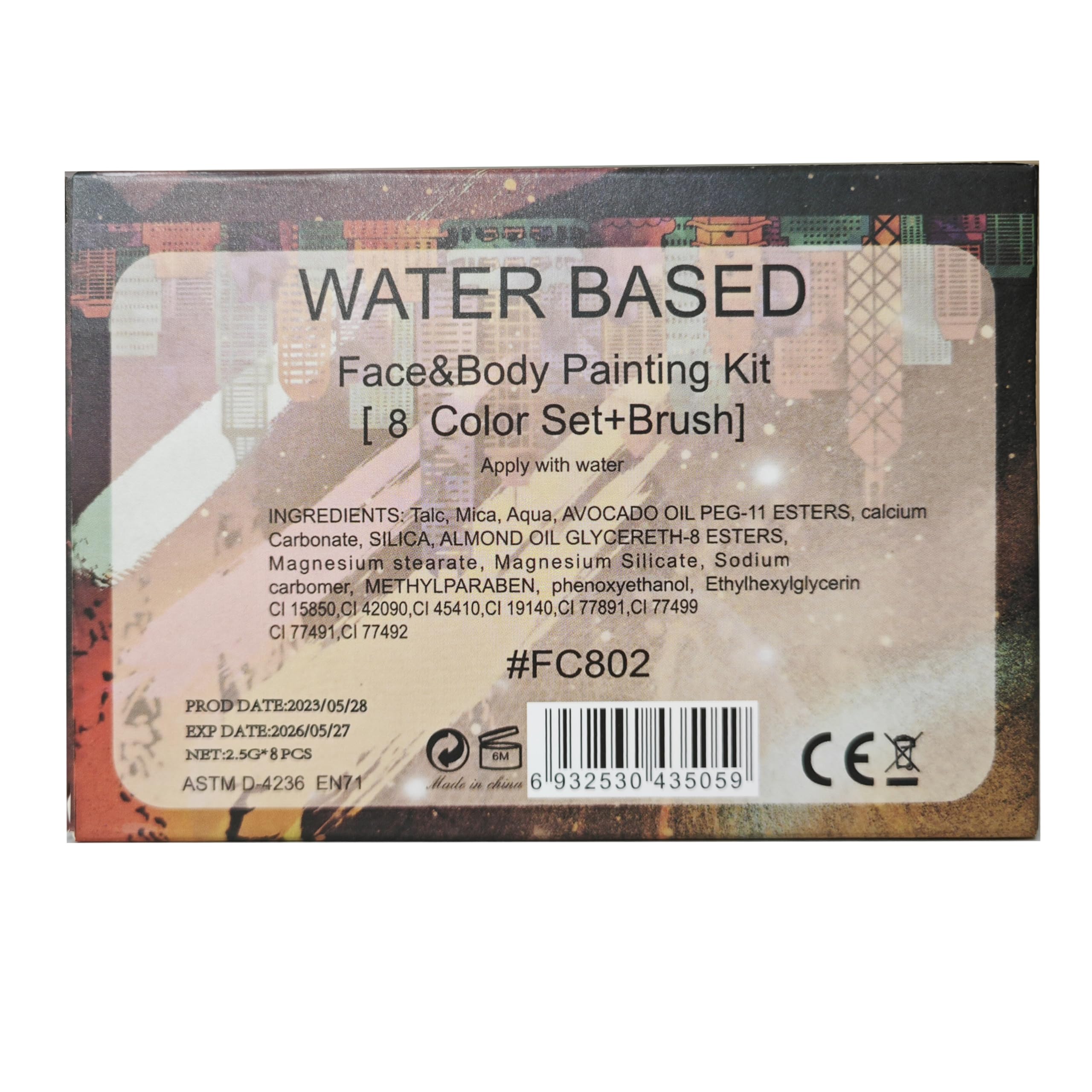 8 pinturas faciales de neón, pintura corporal con luz negra UV, paleta de kit de pintura facial fluorescente a base de agua, maquillaje delineador de ojos activado por agua, lavable para niños y 4