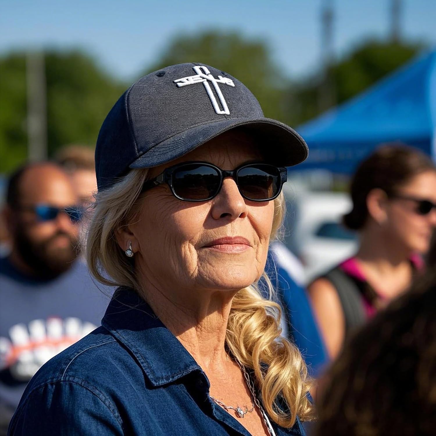 Cross Jesus Hat, Embroidered Adjustable Religious Baseball Cap, Christian Gifts for Men Women - Image 2