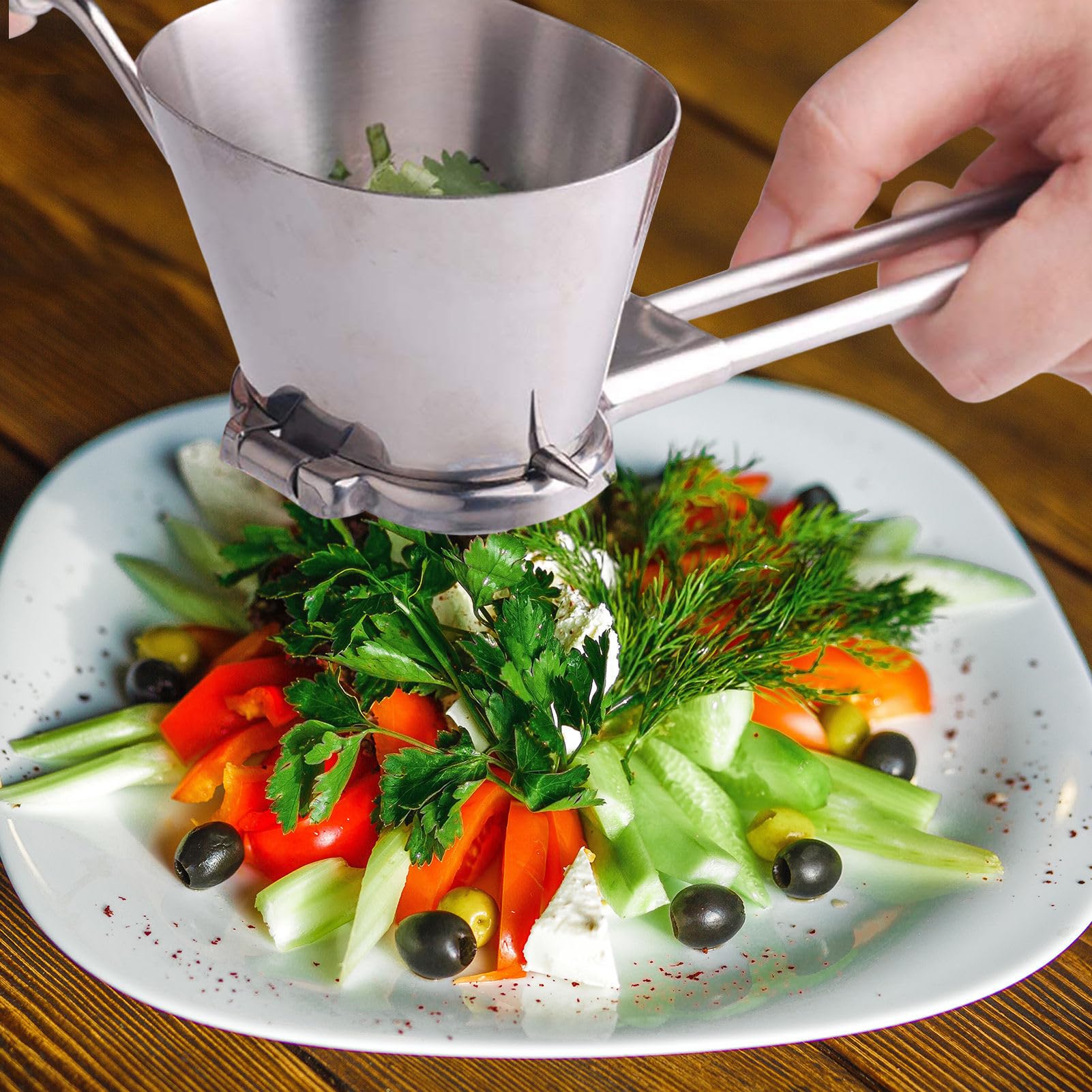 Hachoir Multifonction En Inox - Parfait Pour Persil, Ail, Noix, Légumes - Robot De Cuisine Manuel Solide Et Facile à Utiliser