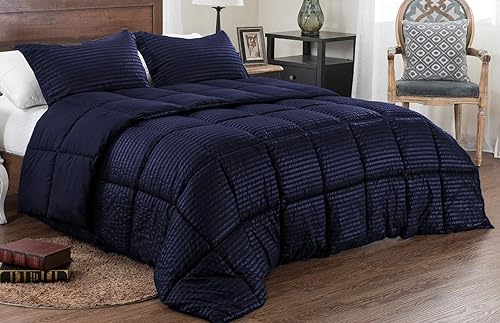 B08282TXCK_image_2 Bedding Empire Edredón reversible de 800 hilos a rayas, 1 pieza, 100% algodón egipcio, color negro, tamaño Queen