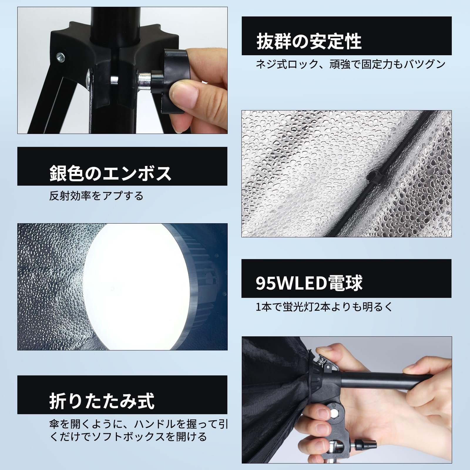 Amazon | 照明用ソフトボックス 50×50CM 折りたたみ式 八角形撮影用