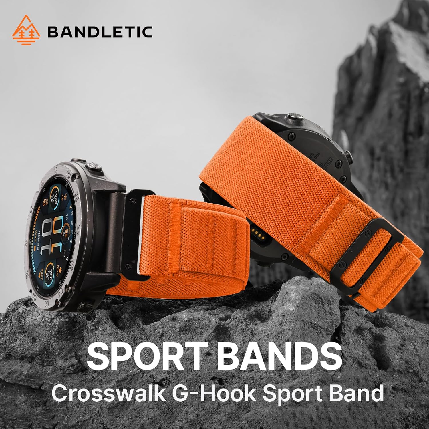 Bandletic 26mm Compatible with Garmin Fenix 7X 6X 5X Watch Band, Wide Rugged Sport Bands with G-Hook for Fenix 8 51mm /Instinct 2X Solar/Enduro 2 3/Quatix 3/Tactix 7/Epix Pro 2/D2 Bravo Delta/Descent - Image 4