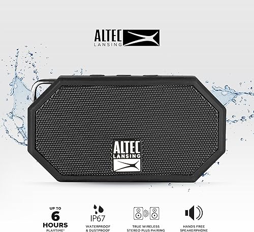 Miniatura 2 de Altec Lansing IMW257 Mini H2O - parlante Bluetooth a prueba de agua, arena, nieve y golpes IMW257-BLK