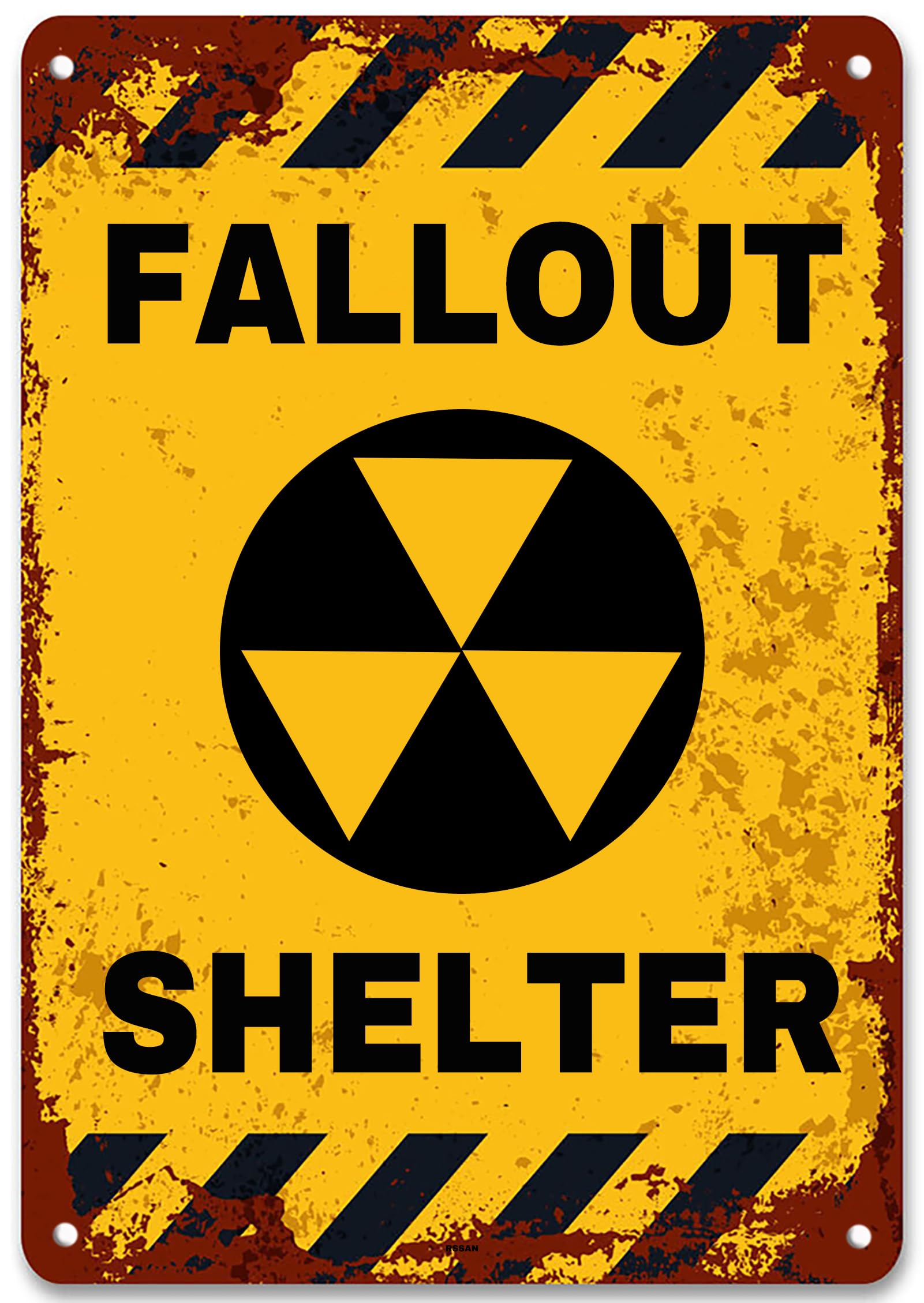 Vintage Metal Tin Sign Fallout SHELTER Metal Sign for Home Office Bar Pub Cafe Man Cave, Retro Wall Art Tin Plaque Decor 8x12 Inch