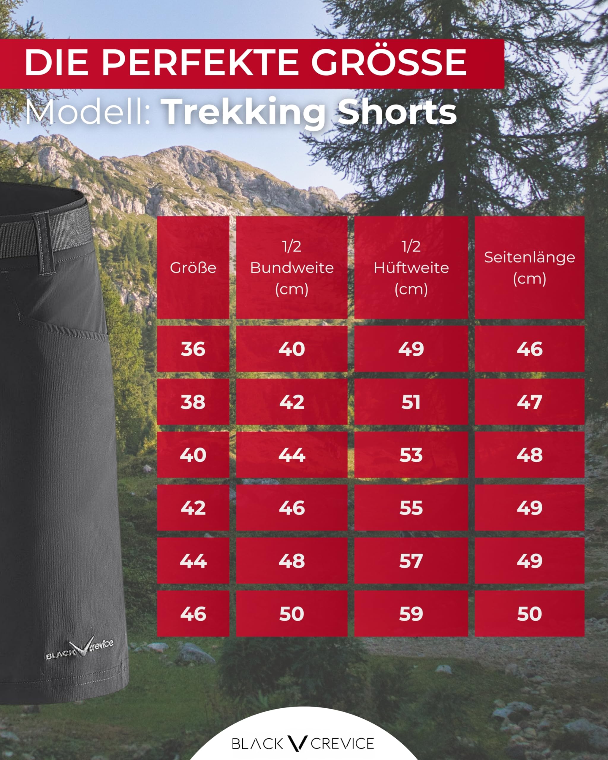 Black Crevice Damen Wander-Shorts Damen Trekking Shorts