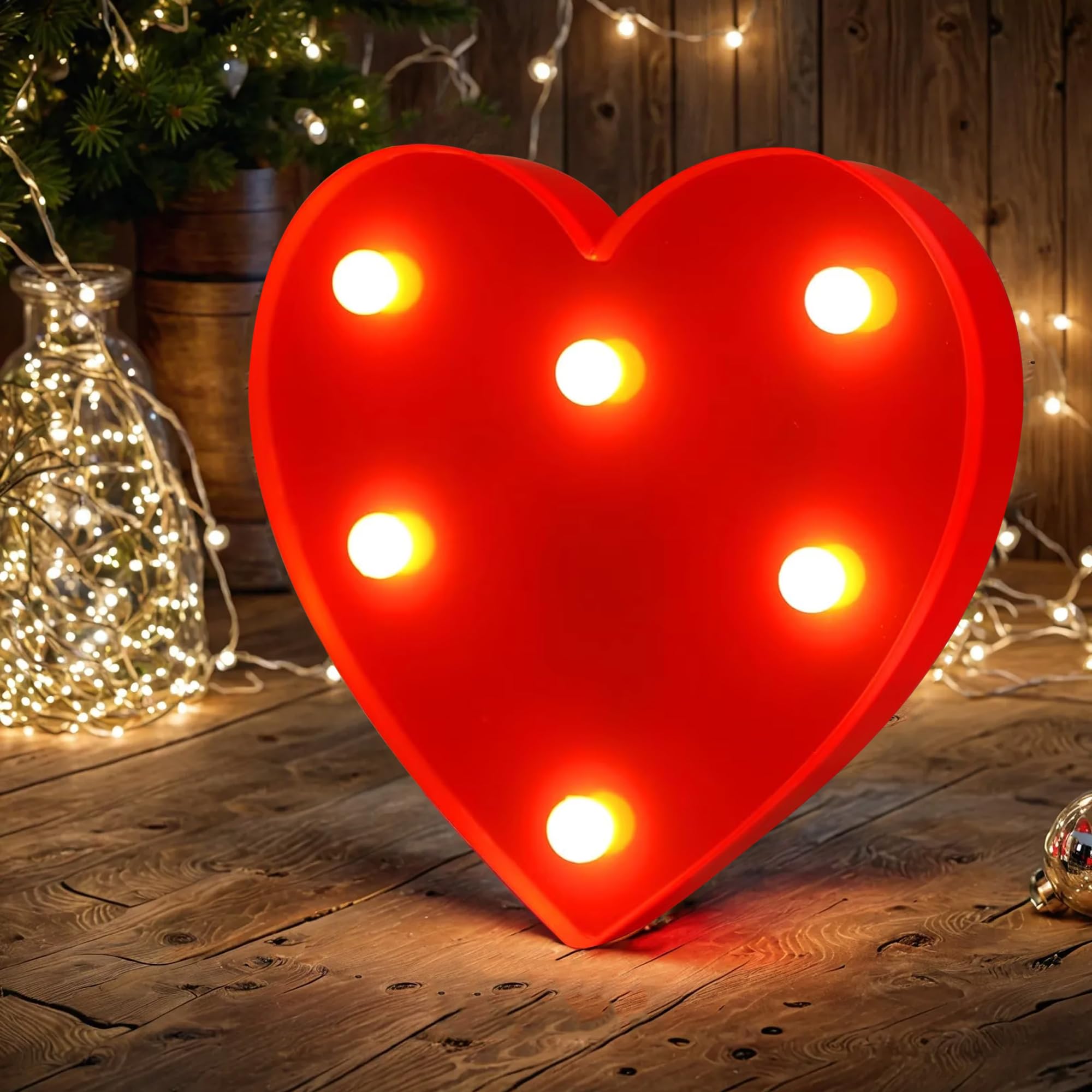 LED Alphabet Light Sign for Women, Birthday Party, Christmas, Valentine's Day, Home Bar, Tabletop Wall-mounted Decorative Light (Heart Shape)