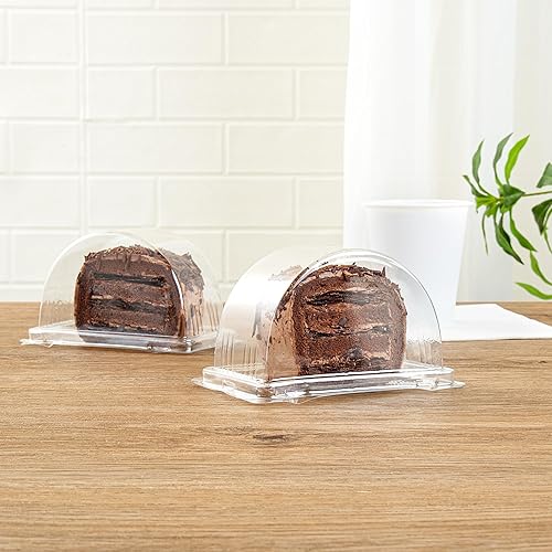 Miniatura 4 de Restaurantware - Cajas de pastel de 13 onzas, 100 contenedores desechables de rollo suizo para tartas - con tapas, semicírculos, recipientes de