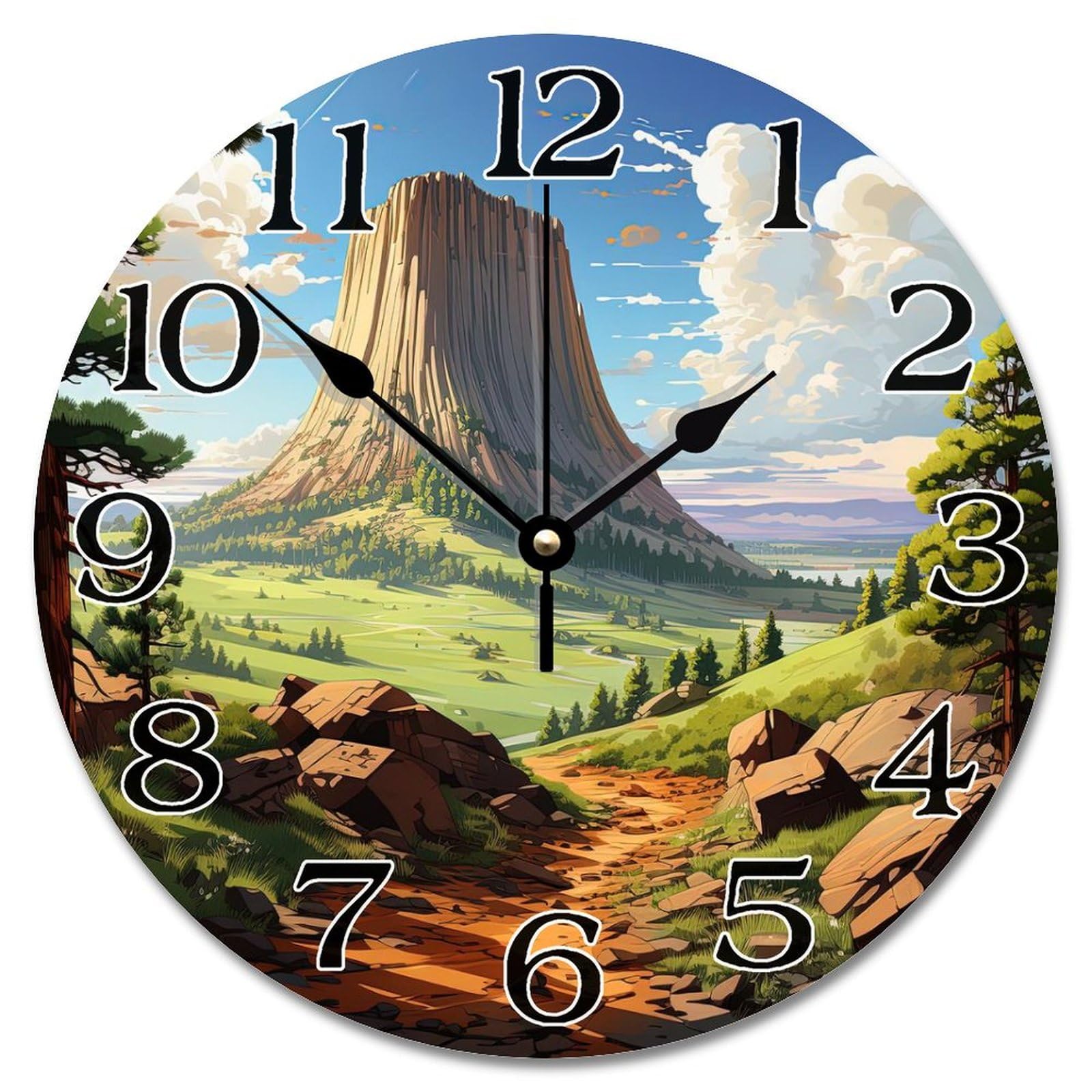 Horloge murale ronde de 25,4 cm pour habiller un mur vide de chambre ou salon