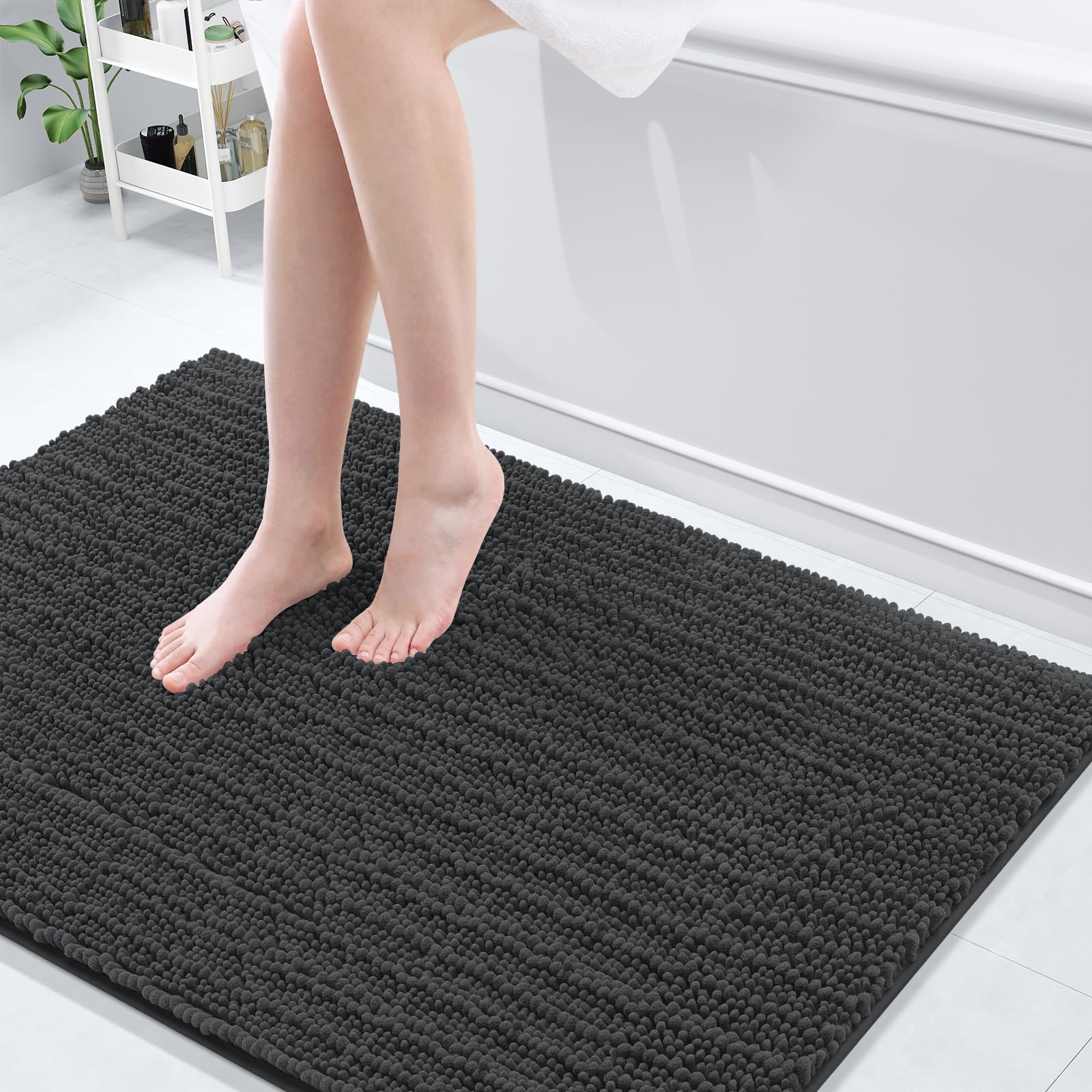 Arotive Luxury Chenille Bathroom Rug Mat, Extra Soft Thick Absorbent Shaggy Bath Rugs, Non-Slip Machine Wash Dry, Plush Bath Mats for Bathroom, Shower