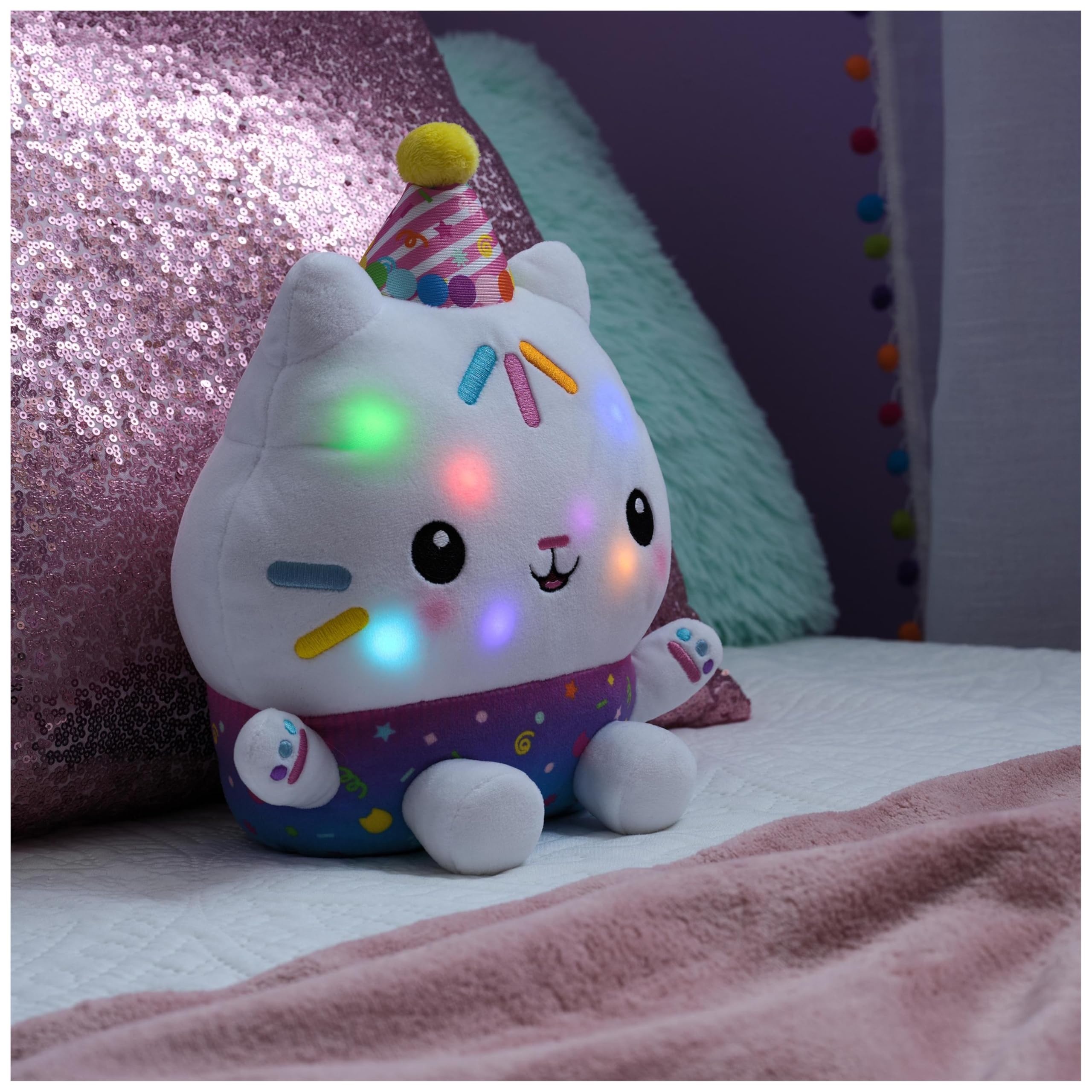 Gabby's Dollhouse Festeggiamenti Peluche Cakey Cat interattivo 25 cm con Suoni Giocattoli Bambini 3+