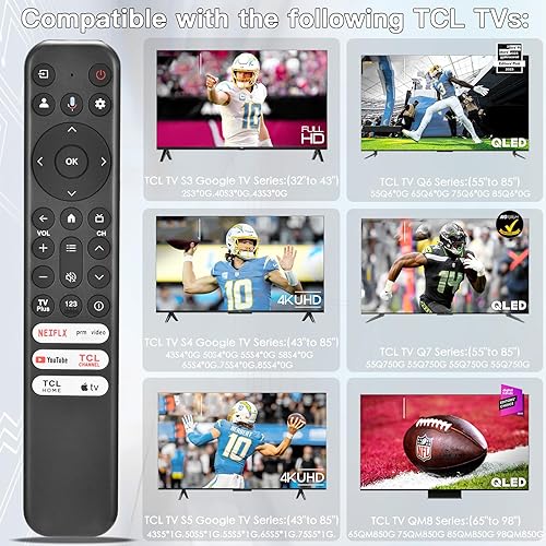 Miniatura 9 de Control remoto Vioce de repuesto compatible con Insignia, Toshiba, Pioneer AMZ Omni, televisores inteligentes de la serie 4, con 4 atajos NTFLX,