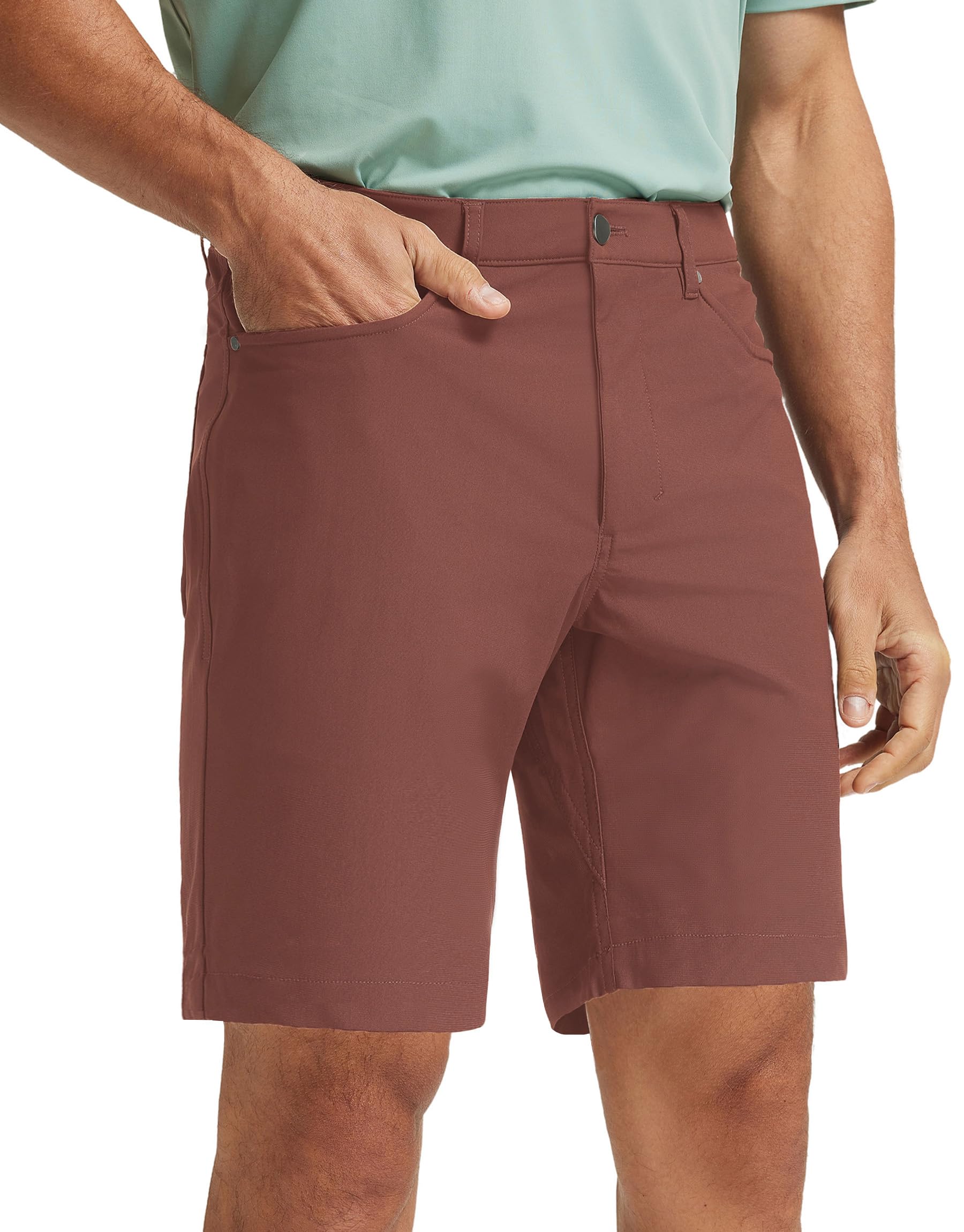 M MAELREG Golf Shorts Men 7" 9" Inseam Lightweight Quick Dry Stretch Flat Front Casual Moisture Wicking Mens Dress Shorts