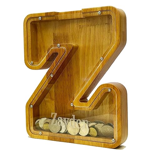 Vista 49 de Personalized Wooden Alphabet Piggy Bank-Kids Piggy Bank-Boys Girls Piggy Bank-Coin Piggy Bank-Bank-Can be Used as Christmas-Birthday Gift-Kids Gift