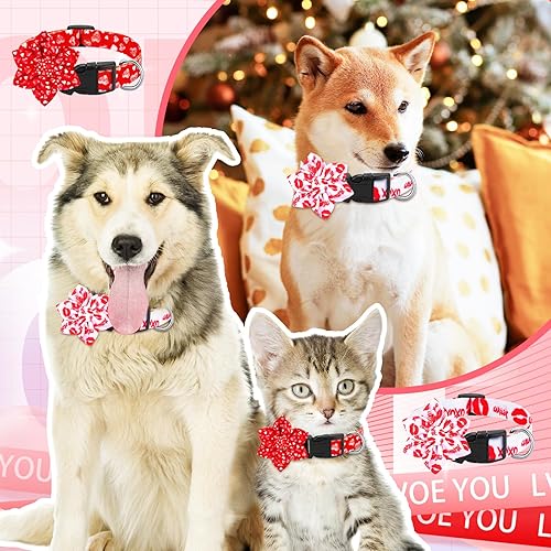 Miniatura 7 de Paterr 6 collares para perro con flores para el día de Pascua, collares ajustables para perros con hebilla de seguridad, collar de nailon para